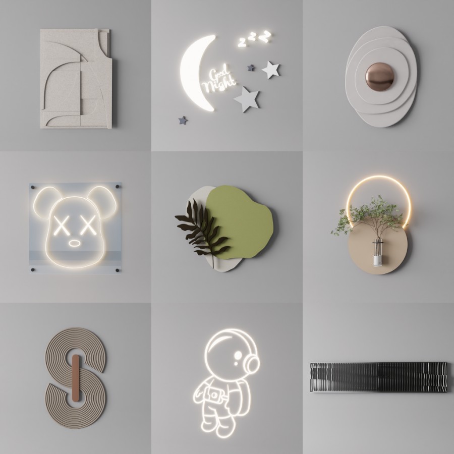 D5墙饰模型20个-刷子库