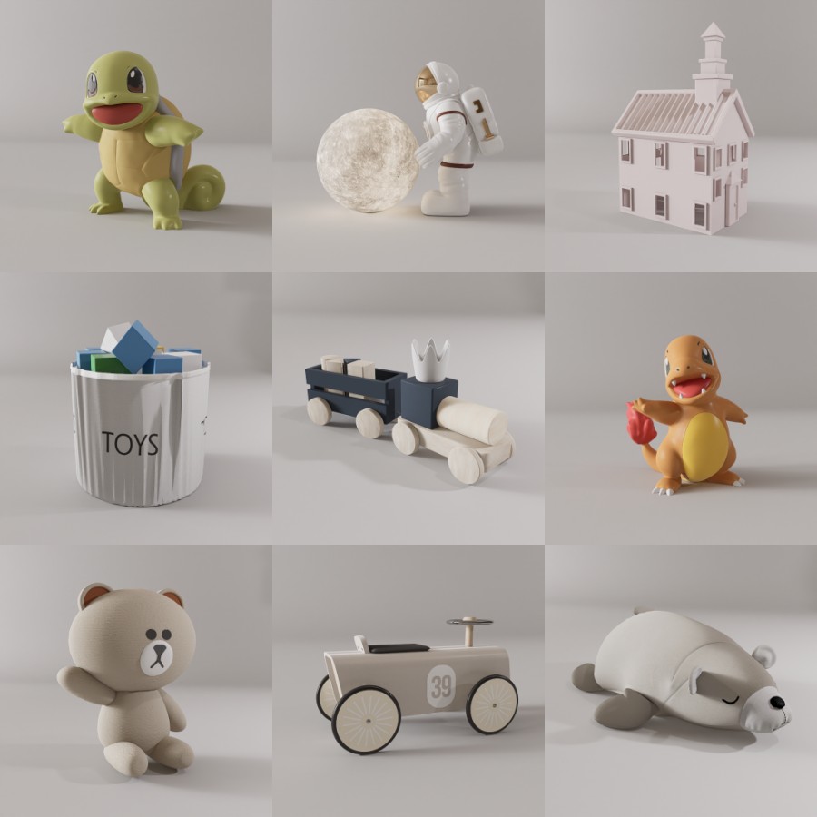 D5儿童玩具模型20个-刷子库