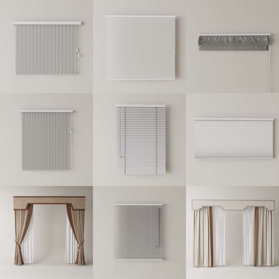 D5窗帘模型28个-刷子库