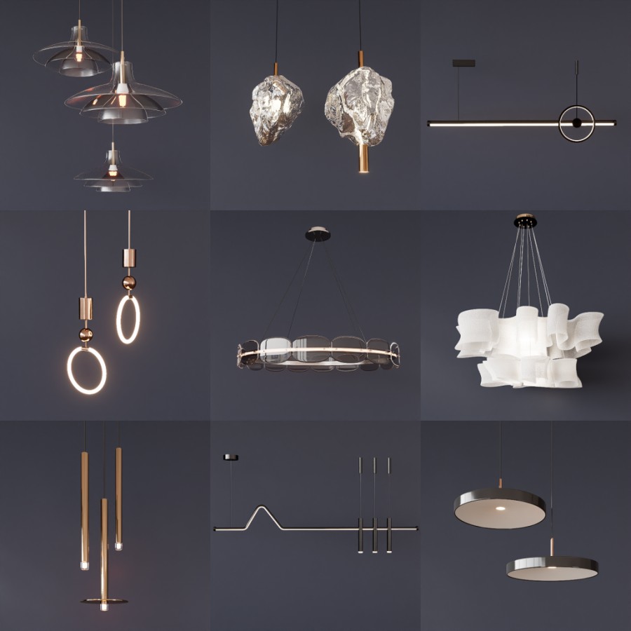 D5吊灯模型21个-刷子库