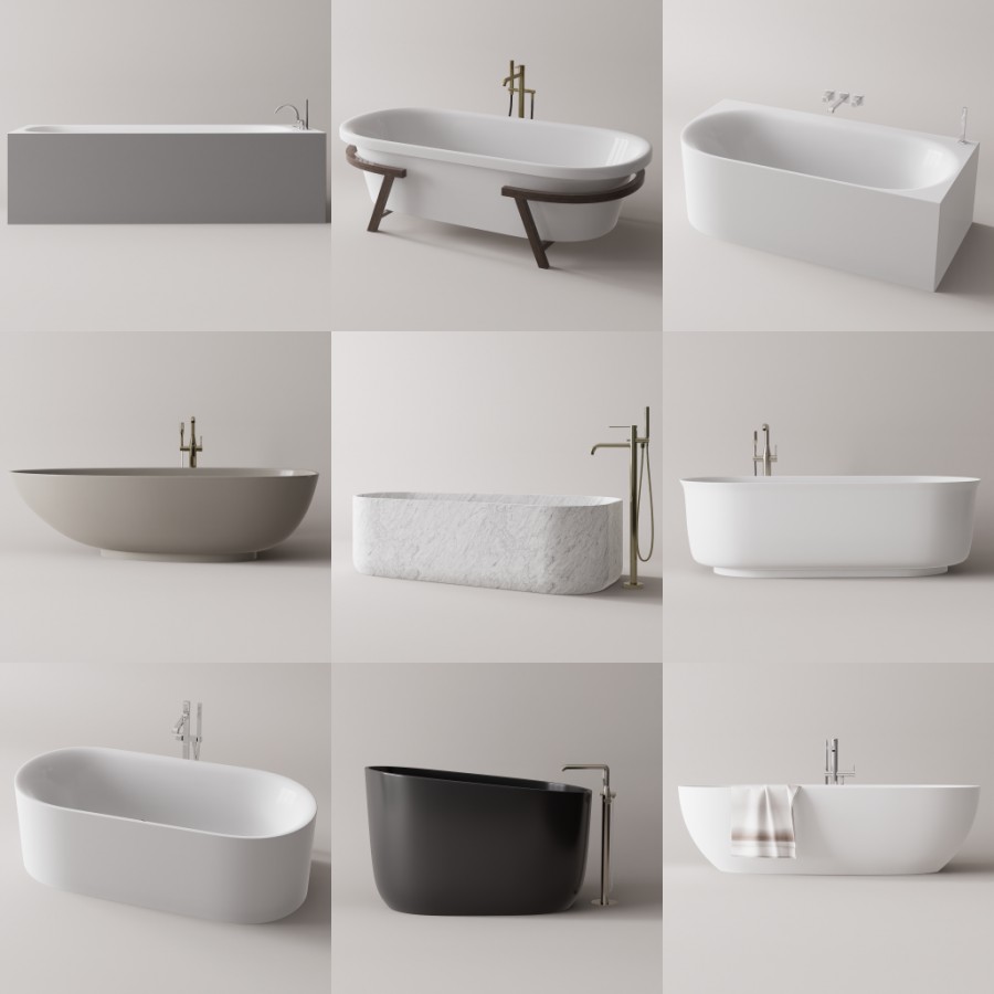 D5浴缸模型20个-刷子库