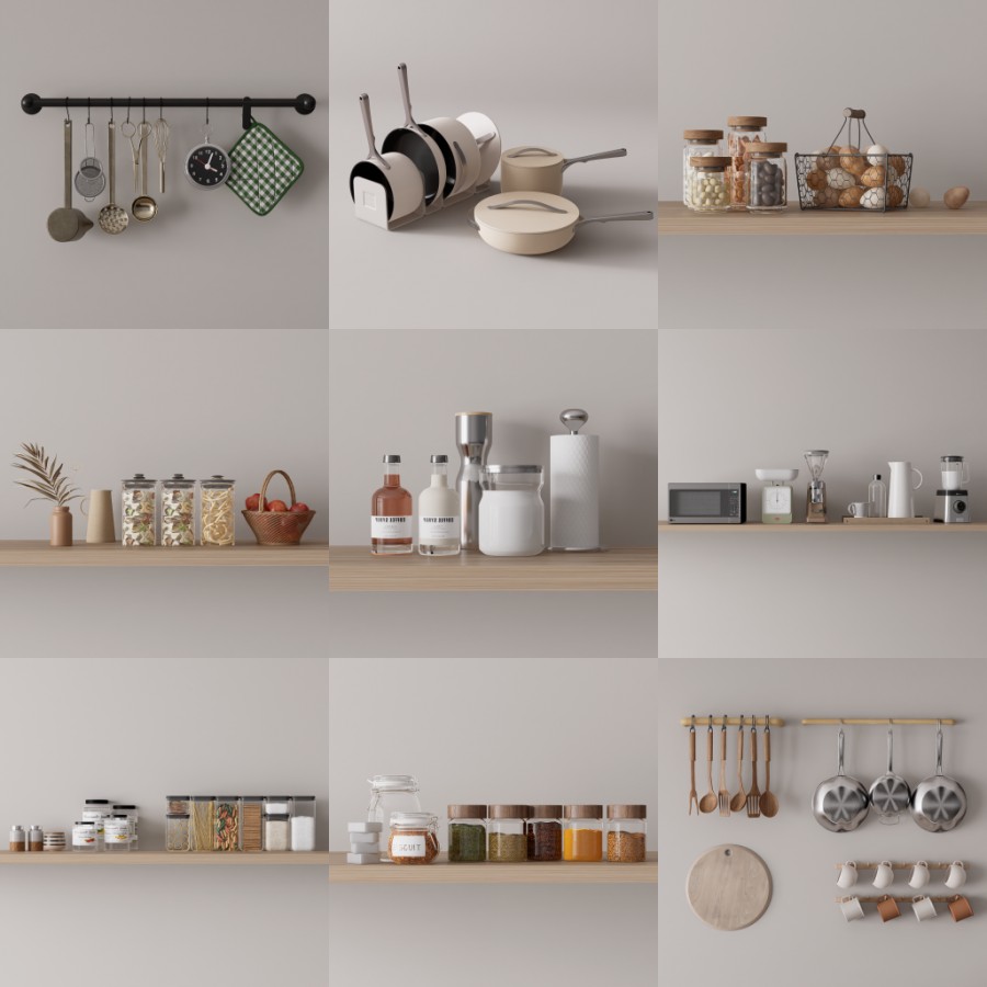 D5厨具模型19个-刷子库