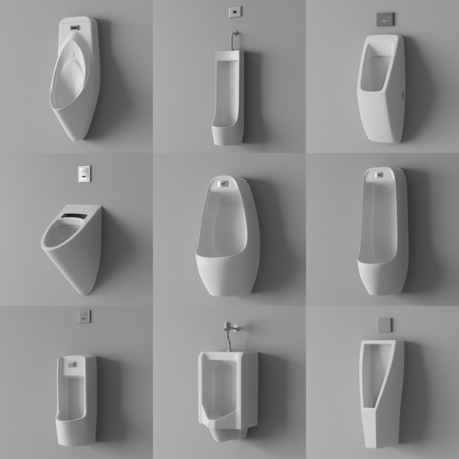 D5小便器小便斗模型14个-刷子库