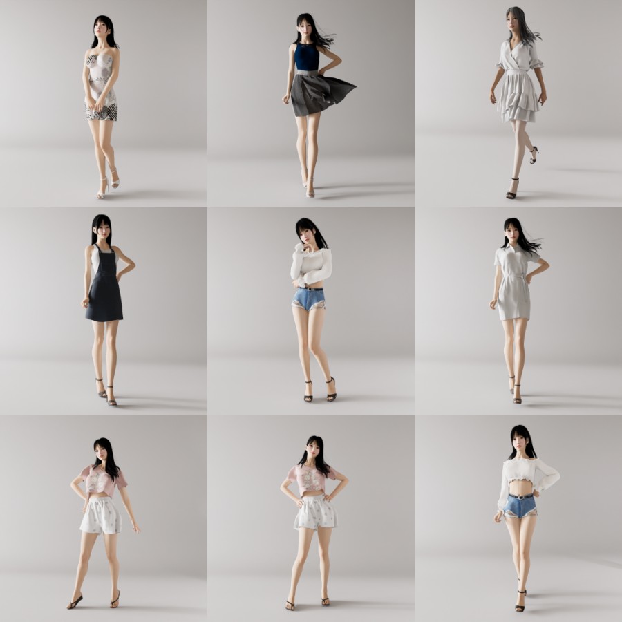 D5时尚人物模型22个-刷子库