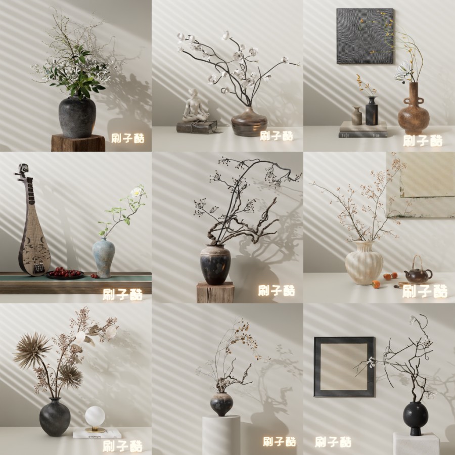 D5桌面盆栽植物模型20个-刷子库