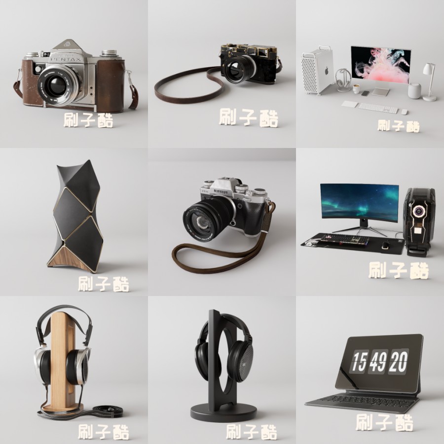 D5数码电子产品模型20个-刷子库