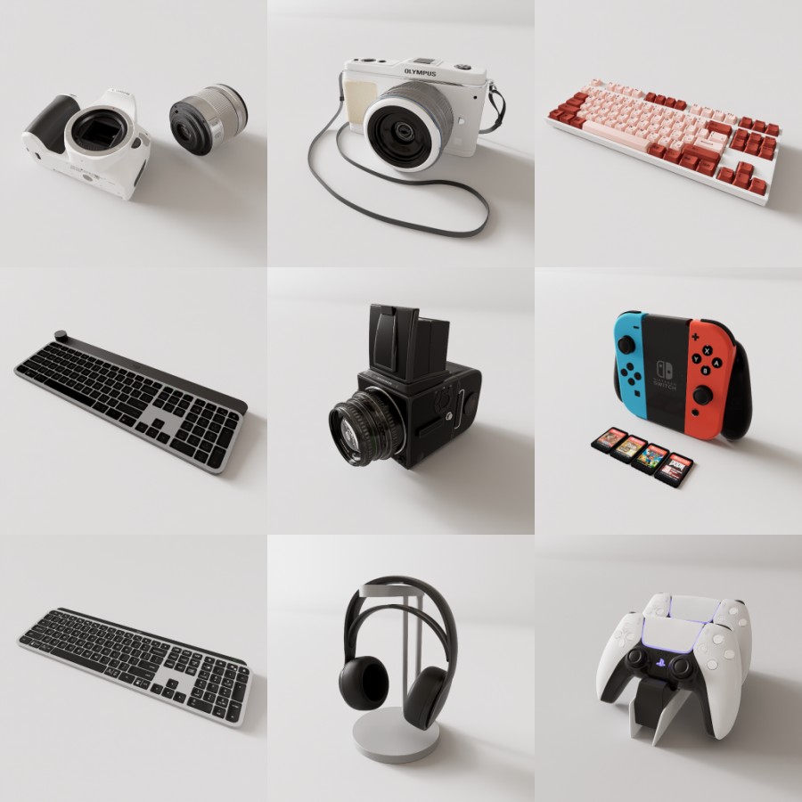 D5数码电子产品模型20个-刷子库