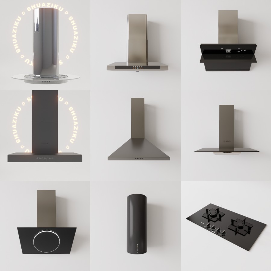 D5油烟机灶具模型23个-刷子库