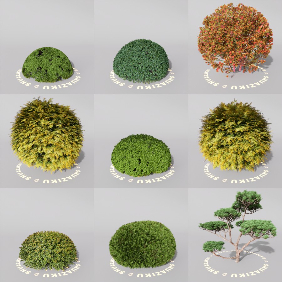 D5室外绿植树木模型20个-刷子库