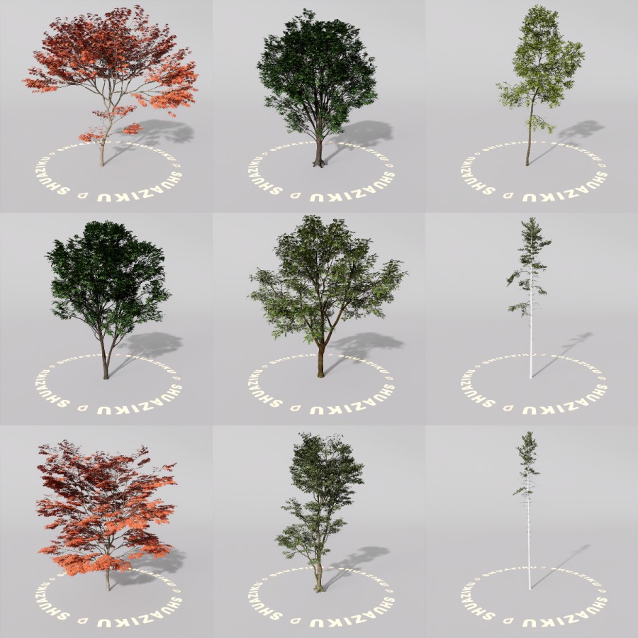 D5室外绿植树木模型20个-刷子库