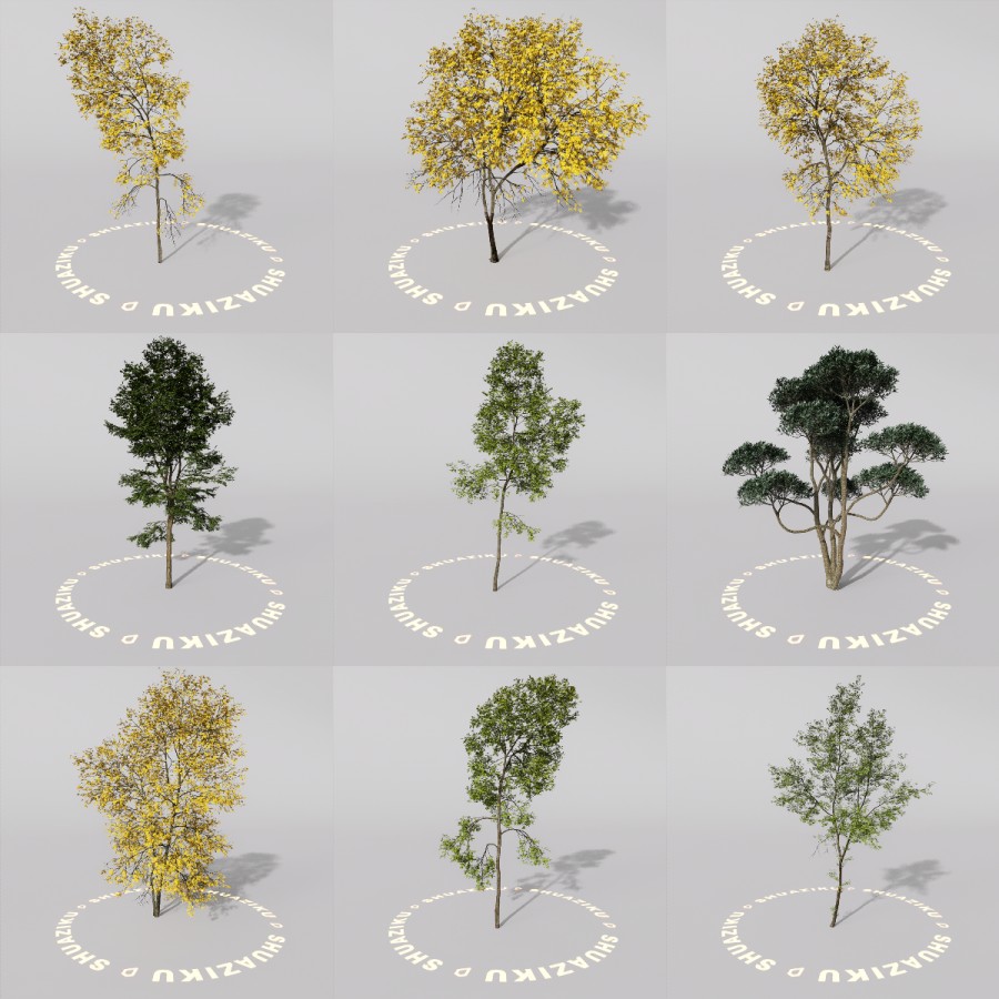 D5室外绿植树木模型20个-刷子库