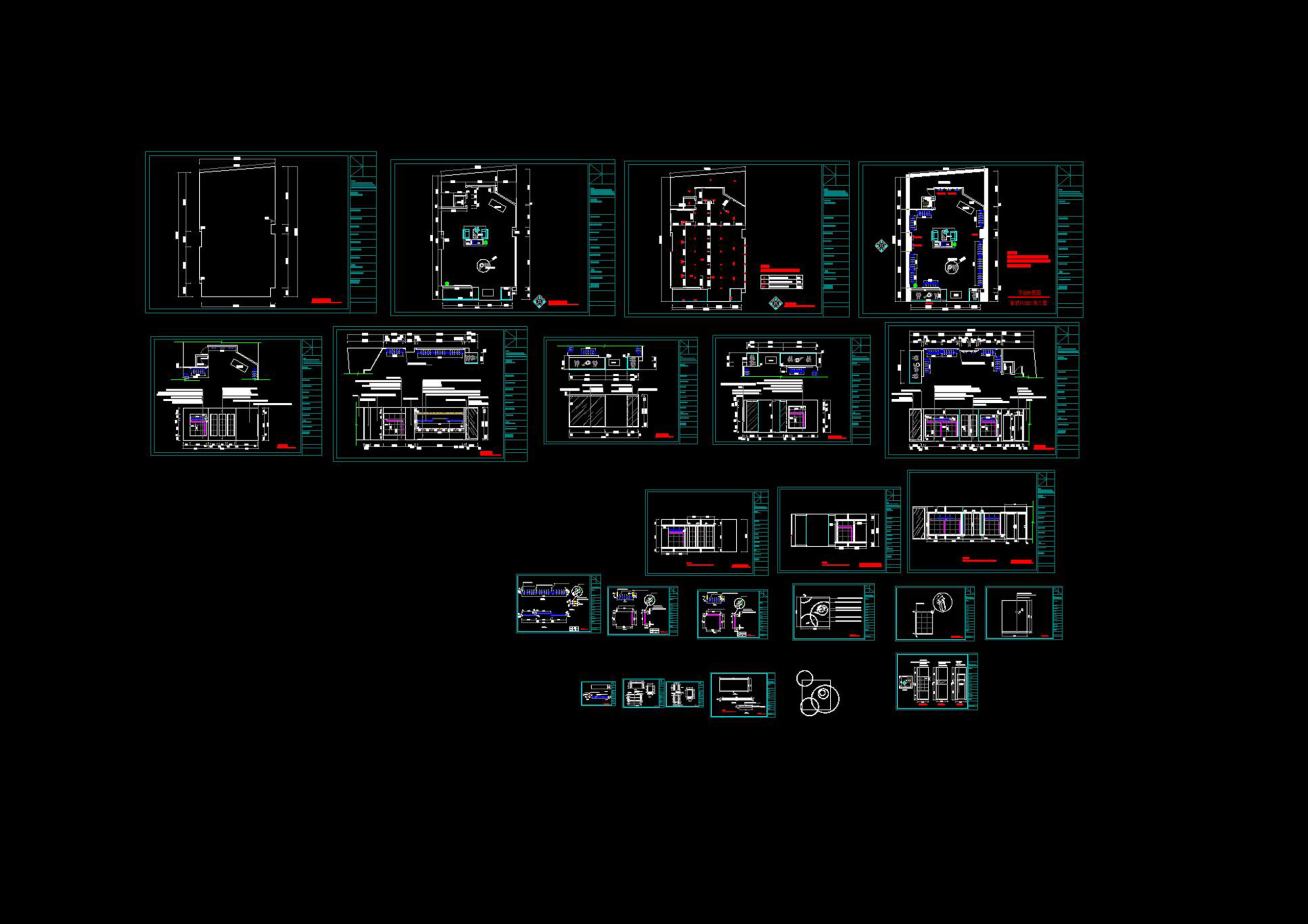 服装专卖店设计施工图-刷子库
