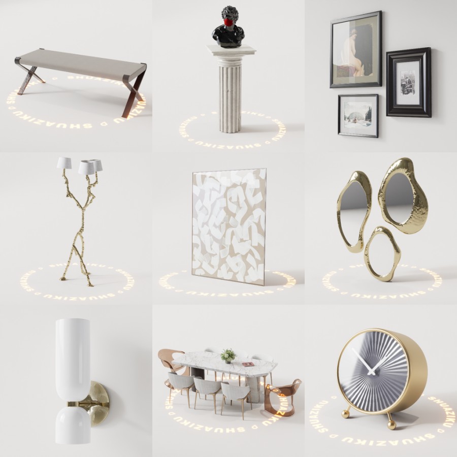 D5渲染器室内模型15个-刷子库