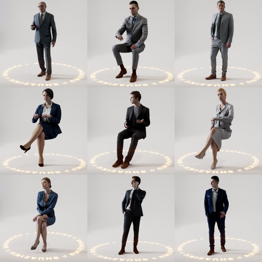 D5渲染器商务人物模型21个-刷子库