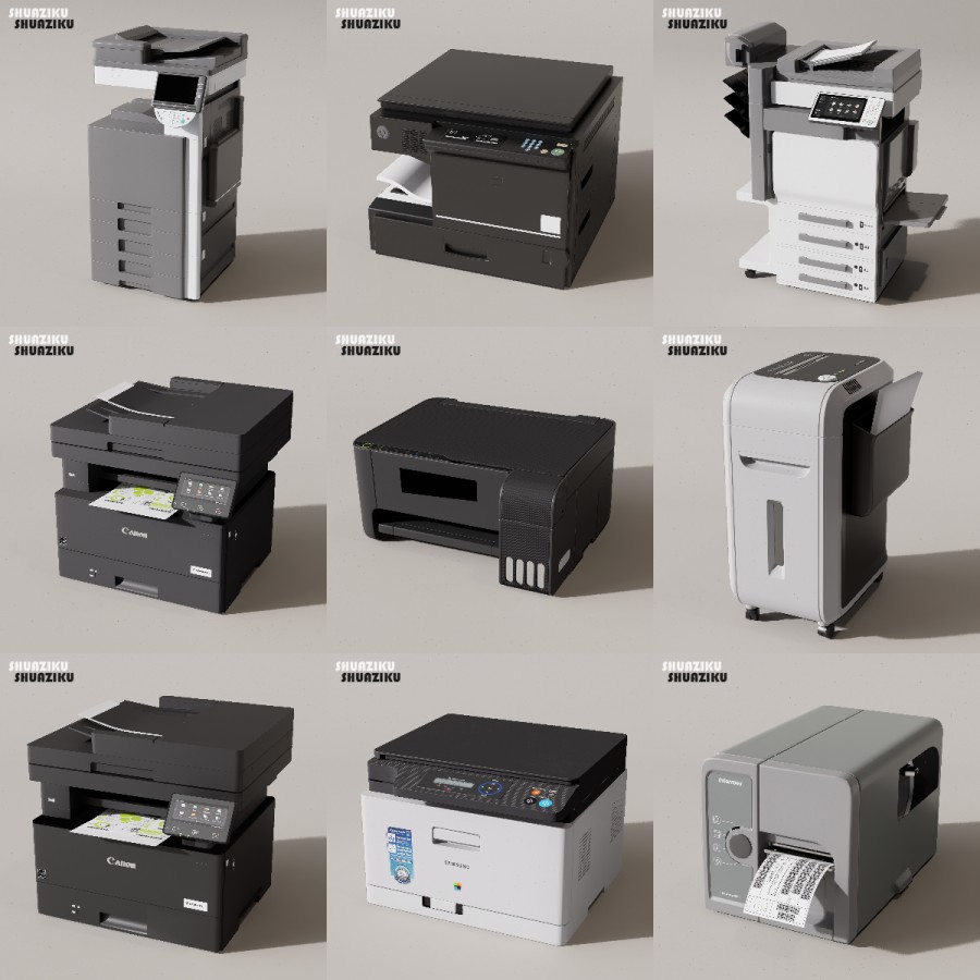 D5渲染器打印机模型29个-刷子库