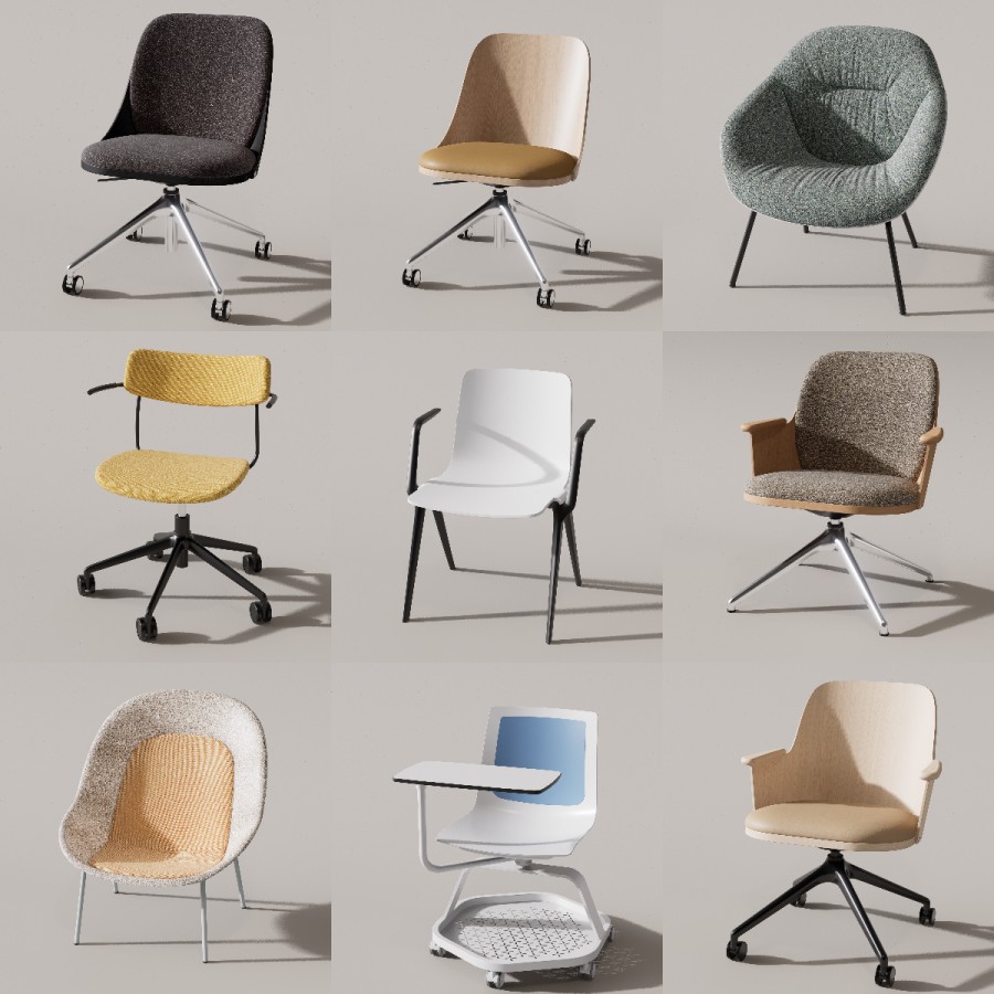 D5渲染器办公椅模型16款-刷子库